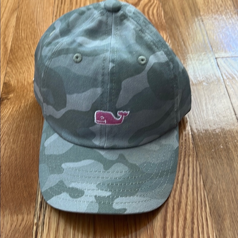 Vineyard Vines Kids Camo Cap with Pink Logo